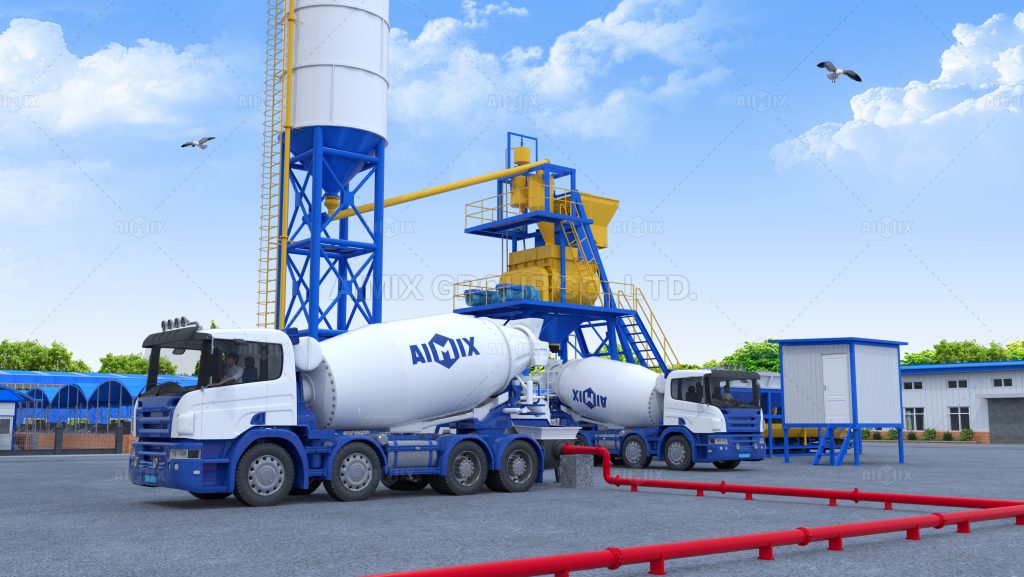 3D-concrete batching plant for sale