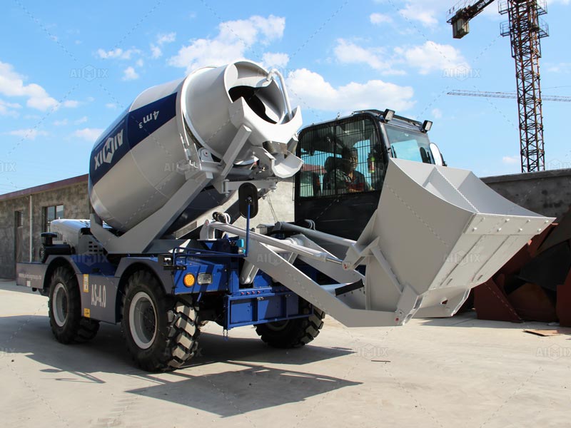 self loading concrete mixer