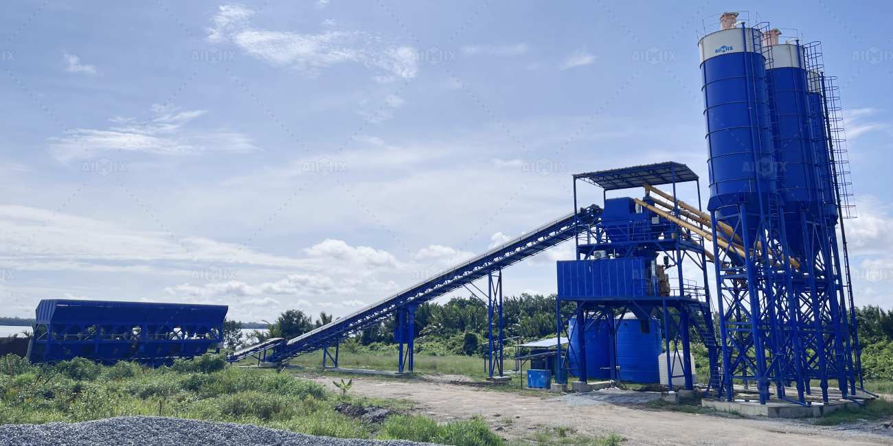 stationary concrete batching plant