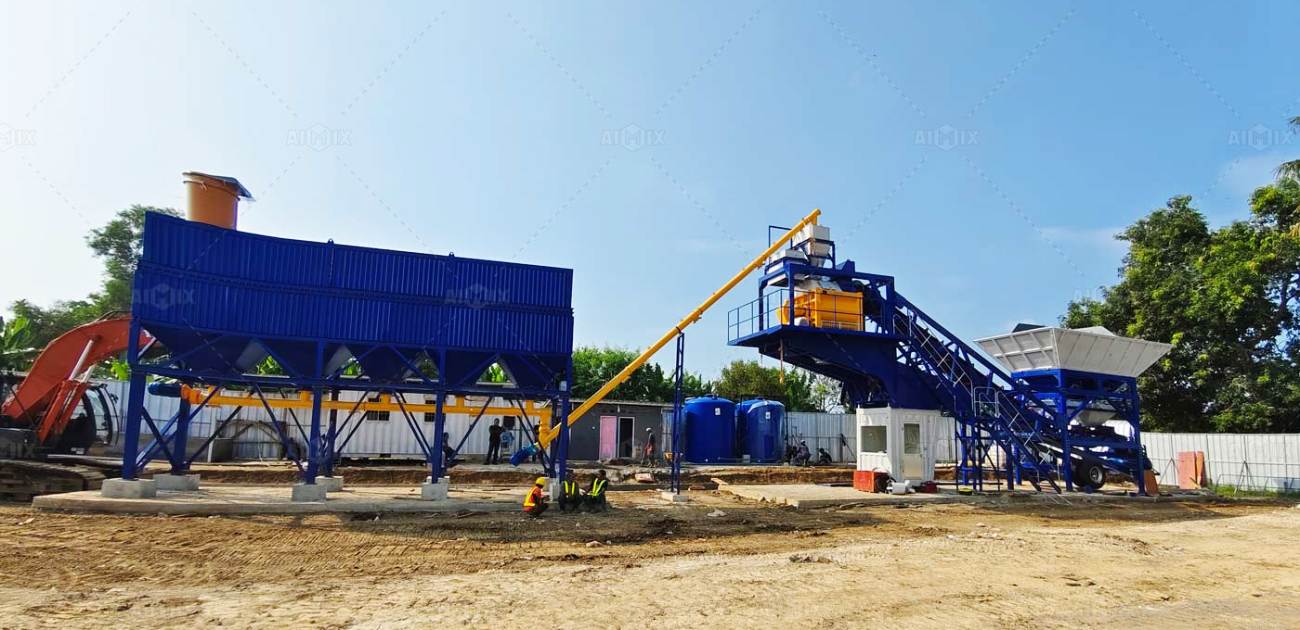 mobile ready mix concrete plant solution