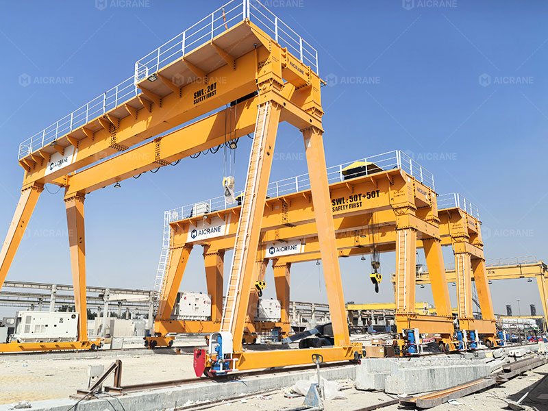 heavy duty gantry crane in precast concrete yard