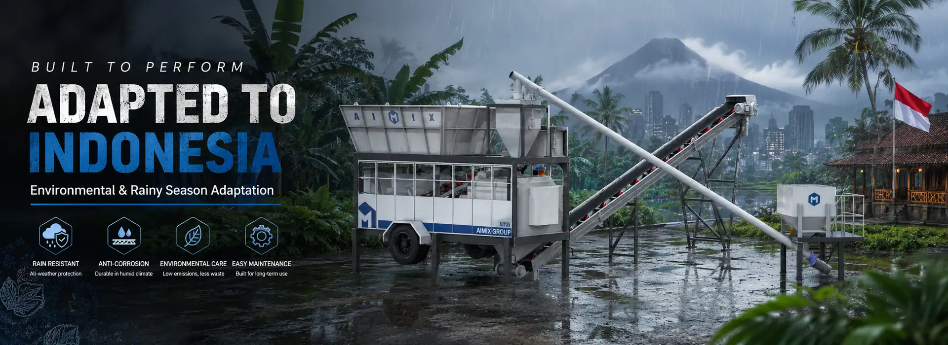 small mobile batching plant for rainy season adapation