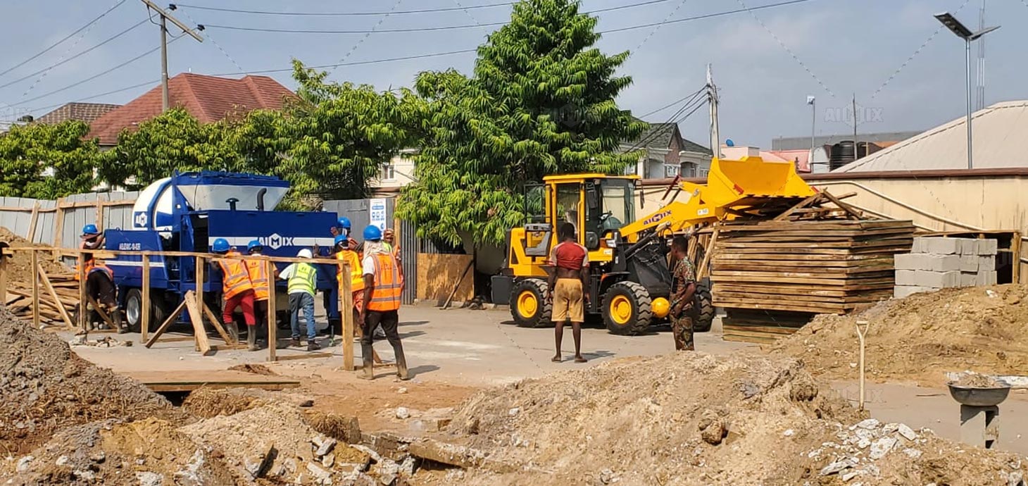 AIMIX Concrete Mixer Pump And Wheel Loader In Nigeria